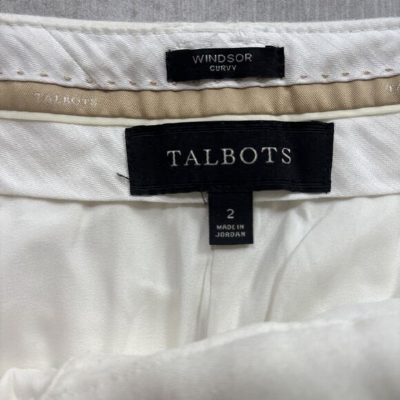 Talbots Windsor Curvy Pants Women’s 2 Ivory Cream Italian Flannel Wool Blend - Picture 7 of 12